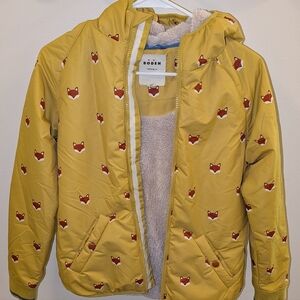 Mini Boden Yellow Fox Print Anorak Jacket